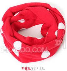 Schattige stippenprint kinder infinity sjaal winter breien meisjes jongens ring sjaals baby nekwarmer: Rood