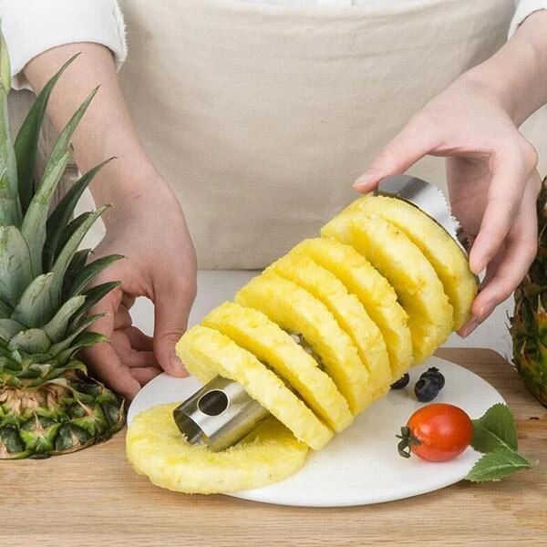 Pelador de piña de acero inoxidable, cortador de fruta, rebanador de piña y exprimidor de limón, exprimidor de jugo, accesorios de cocina