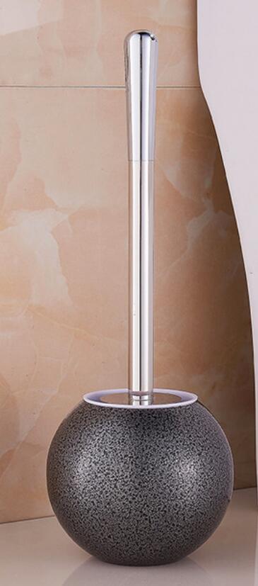 European Toilet Brush SetStainless Steel Round Base Color Toilet Brush, Bathroom Toilet Clean Brush Toilet Brush Set: SMT337-299-BK