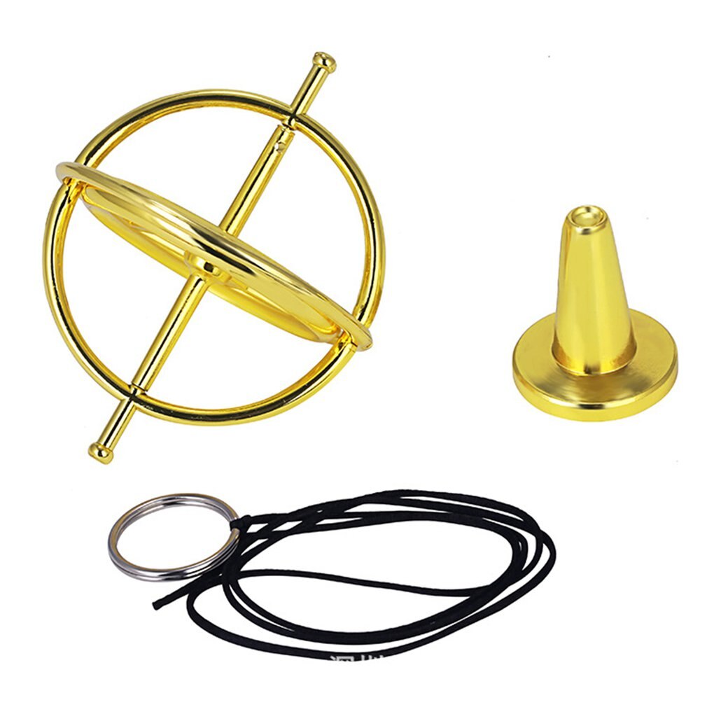 Farverige fingerspids gyroskop dekompression finger gyroskop legetøj til børn videnskabeligt metal gyro tryklindre legetøj: Guld