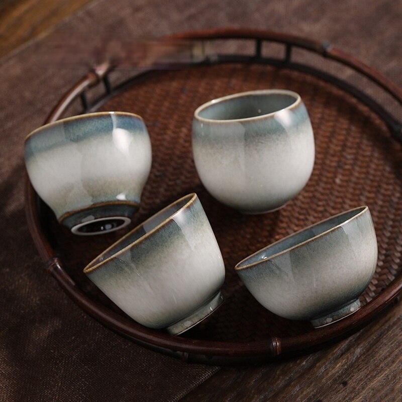 90/100/120 ml Chinese Retro Style Kiln random texture Ceramic tea cup Coffee cup Chinese porcelain