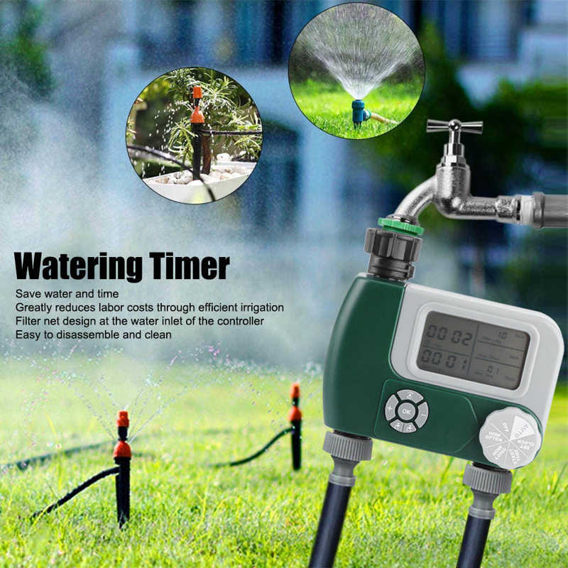 Automatic Watering Sprinkler System Dual‑Outlet Timer Irrigation System Controller Intelligent Large Display Watering Controller