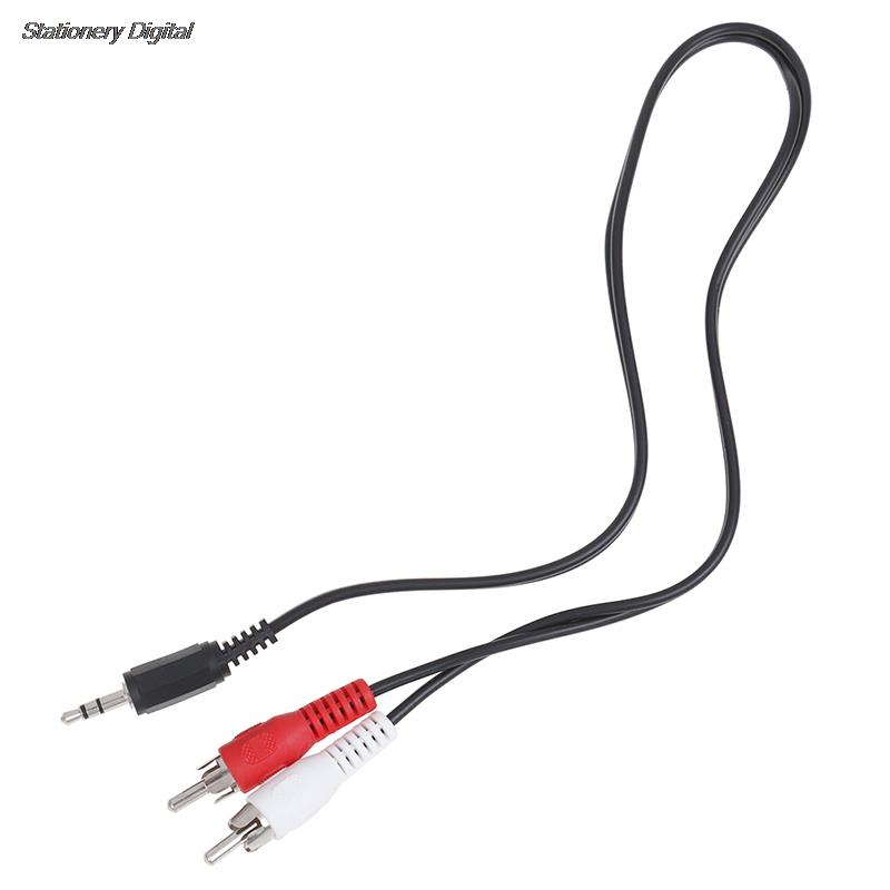 3.5mm- jack mini-stik til 2 rca-han stereo ohono-lydhøjttaleradapterkabel 3.5mm -han stereo  to 2 rca stereokonverteringskabel