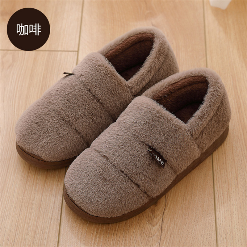 Winter Slippers Mannen Bont Schoenen Gezellige Huis Slippers Voor Man Warm Korte Pluche Indoor Schoenen Vrouwen Lover Slipper Calzado Hombre