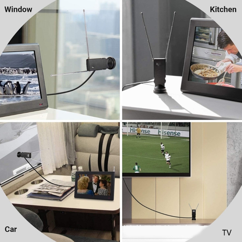 573A Portable Indoor TV Antenna Compact and Lightweight TV Aerials Television Antenna for Enjoy Clear Digital Reception