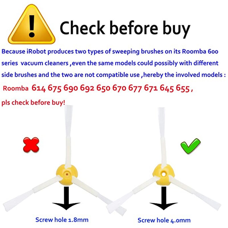 Roller Zijborstel Filter Wiel Voor Irobot Roomba 600 Series 606 610 620 630 650 660 675 676 680 690 stofzuiger Accessoires