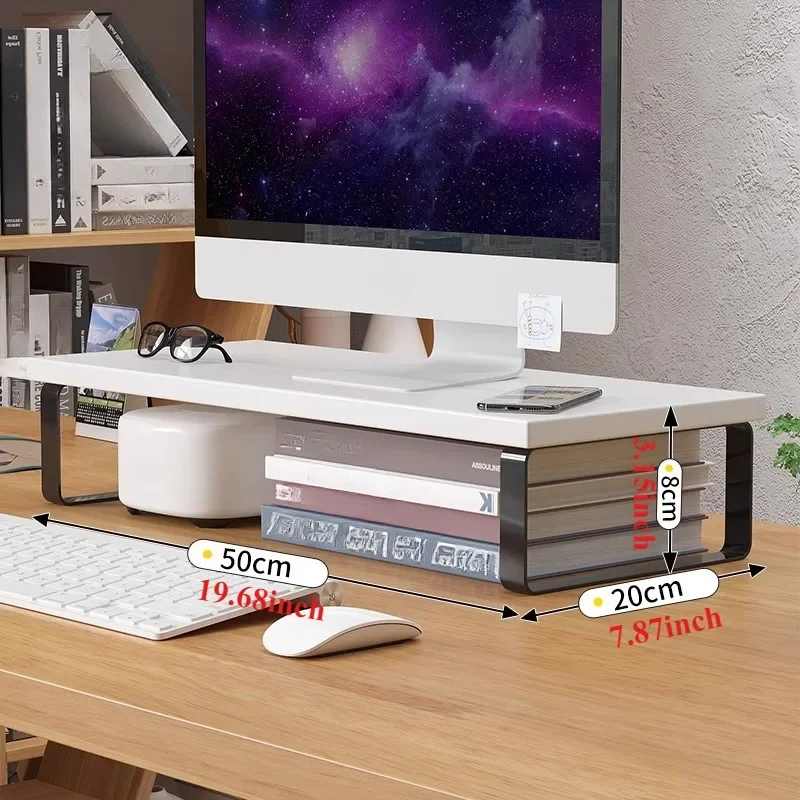 1PC Notebook Computer Stand Desktop Computer Screen Desktop Elevated Desktop Storage and Storage Pad Elevated Length 30/40/50cm: light yellow