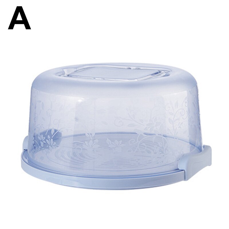 Portable Cake Storage Box Round Birthday Cake Box Kitchen Wedding Baking Container YE: Blue  A