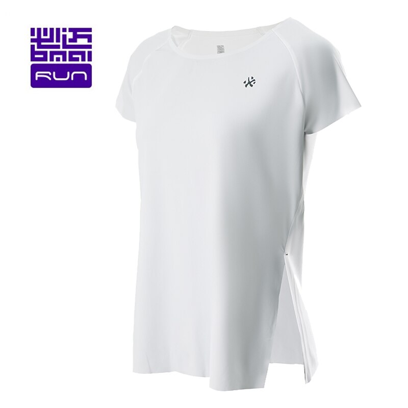 BMAI Summer Women Gym Running T-shirt Training Marathon Woman Short-sleeve Sportswear Breathable Flick Female Sports Top: White / M