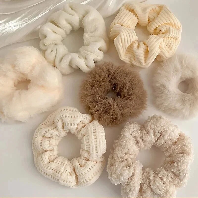 7/21 unids/set de coleteros para el cabello para mujer, banda para el cabello sólida de felpa para niñas, coleteros, bandas de goma, lazos para el cabello, accesorios para el cabello