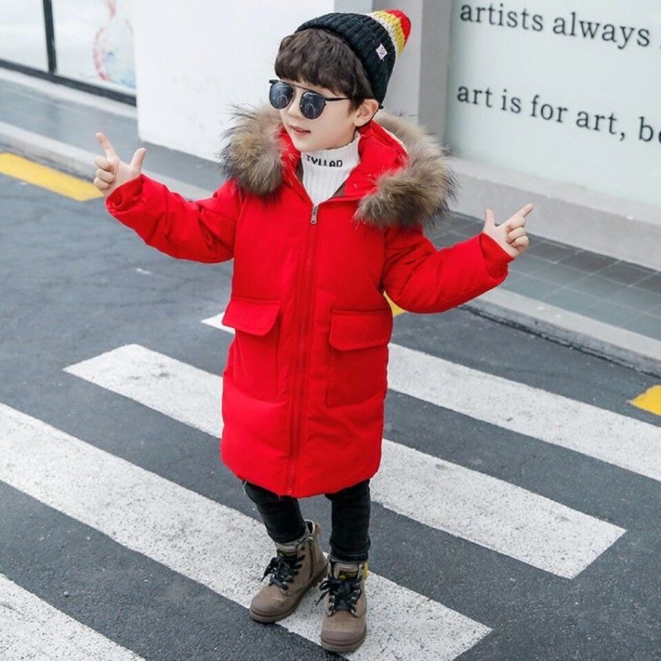5 6 8 10 12 anni parka per bambini morbido caldo freddo inverno neonato ragazzi collo di pelliccia cappotti stile media lunghezza capispalla tinta unita
