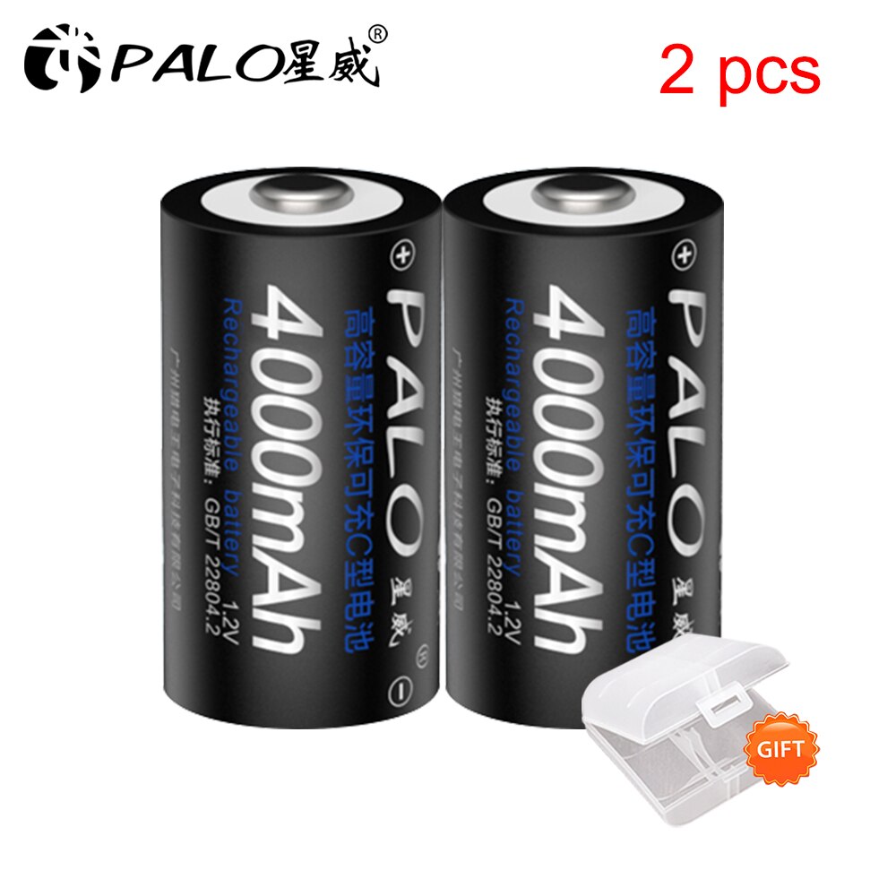 R14 C Cell 1.2V C size rechargeable battery 4000mAh NI-MH batteries for LED Candle Gas Cooker/Car Toy Radio: 2pcs