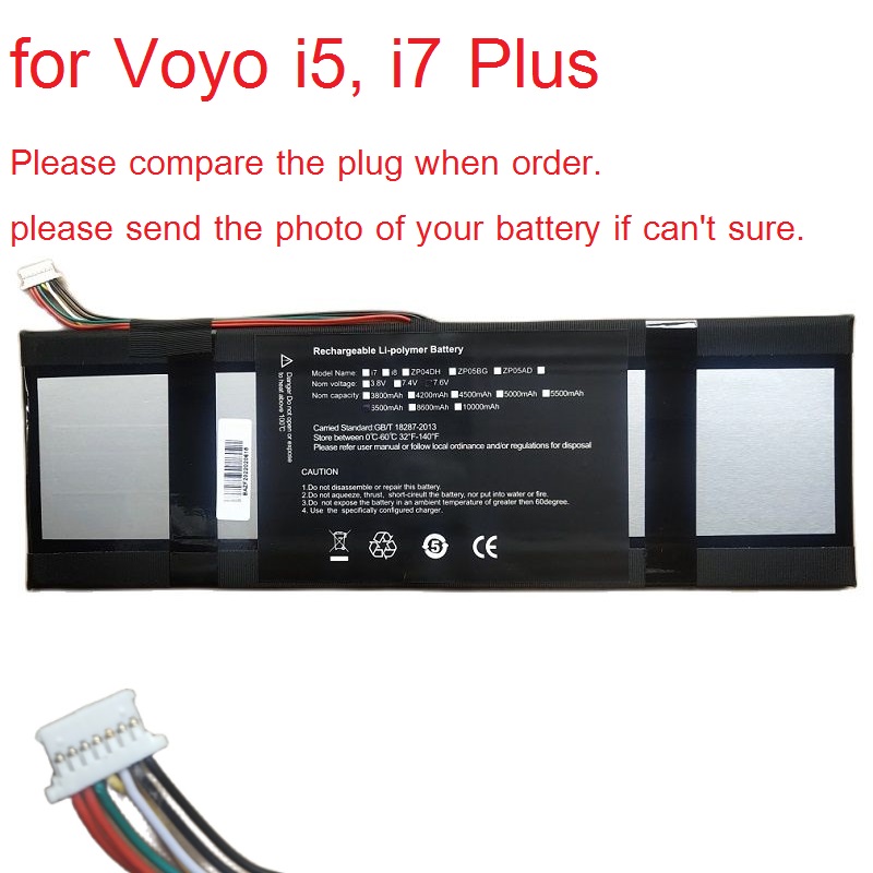 Batterij Voor Voyo Vbook A1,I5 I7 Plus KS26,V3 &amp; Pro,&amp; Pentium Editie Tablet Pc Li-Po Oplaadbare Vervanging 7.4V/7.6V