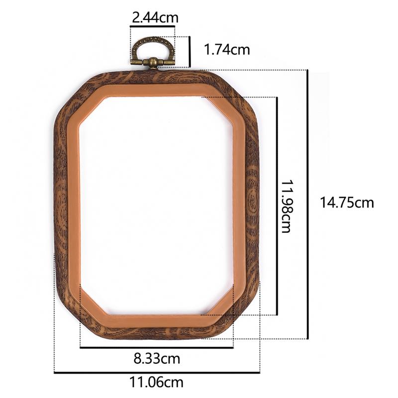 Plast retro färg diy sömnad broderi ring hoop verktyg broderi korsstygn ram ram ring rund båge hantverk: Rektangulär 11 x 15cm