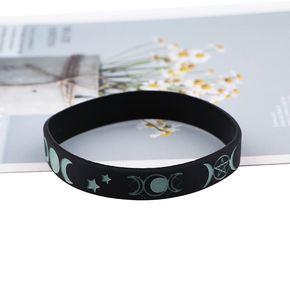 MD1473 moda Triple Moon dea magia donna bracciali Trendy elastico in Silicone braccialetti mano braccialetto uomo donna gioielli