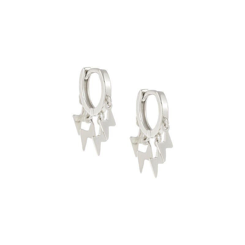 Inmaker Creatieve Glossy Mini Lightning Oorringen Voor Vrouwen Mannen 925 Sterling Zilveren Oorbellen Sieraden Boucle D' Oreille: silver