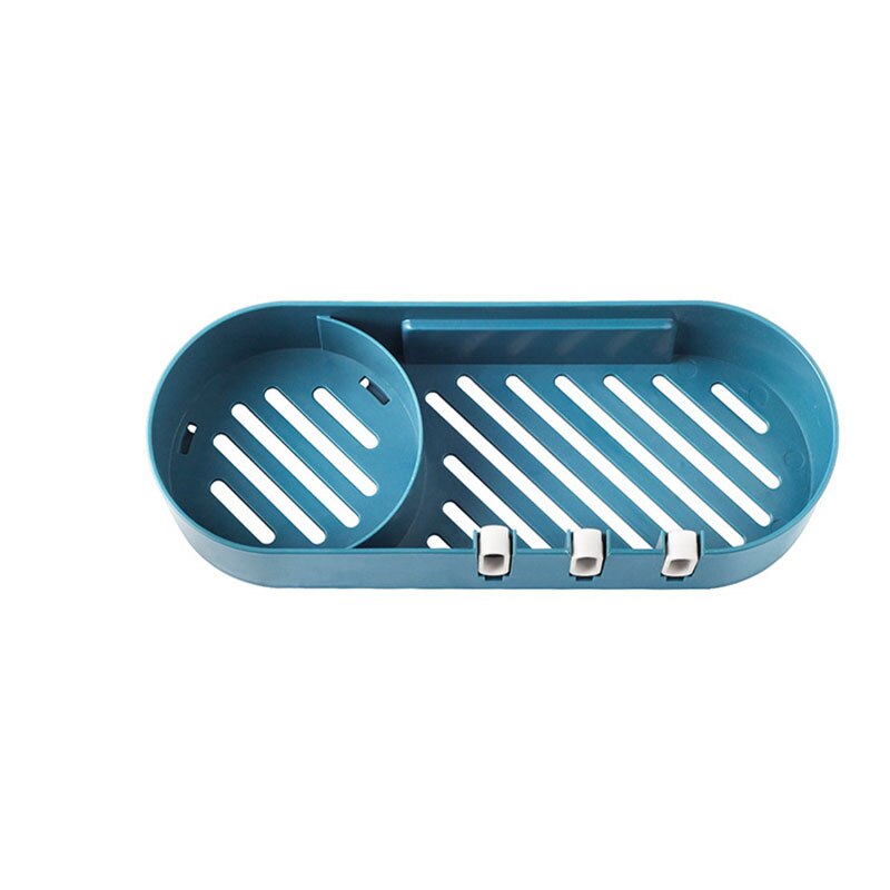 Rotating Storage Rack Toilet Rack Wall-Mounted Bathroom Corner Foldable Storage Shelves Quick Drain Home Bathroom Accessories: Single Blue