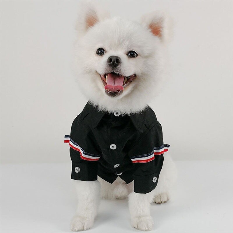 Ropa de Pomerania Formal estilo coreano, traje de ocio a la para Bulldog Francés, camisa de Pug, camisas para perros de negocios, disfraz para perros