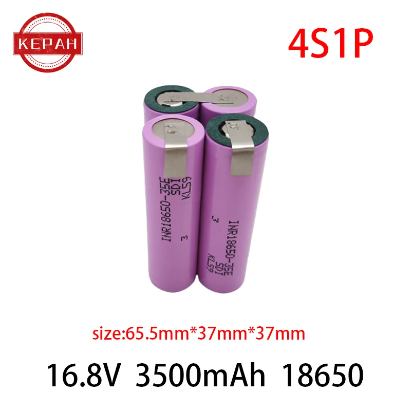 Customized5S2P 5S3P 5S4P 6S2P 8.4V 3.7V 10.8V 16.8V 18V 25.2V 18650 35E battery pack 3500mAh for screwdriver electric drill cell: Brown