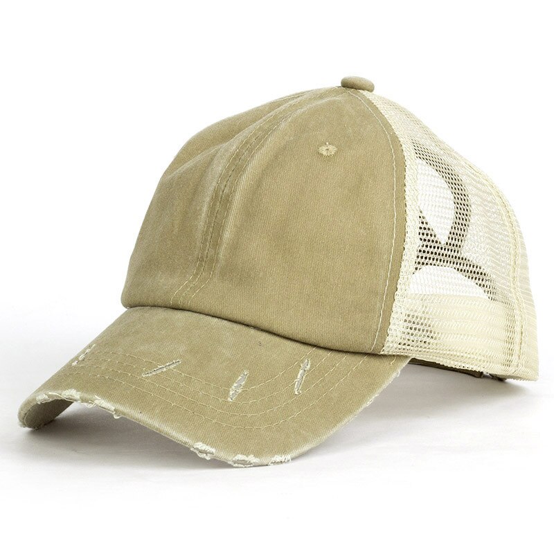 Universal tilfeldig hestehale baseball caps justerbar snapback paljetter capser kvinner sommer hatter caps utendørs sport fotturer fiske: Khaki