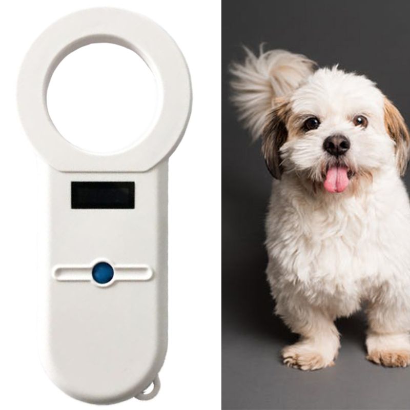 Håndholdt beskyttelsesbar kæledyrs chiplæser scanner dyremikrochipgenkendelseslæser til kattehundetranspondere i polstret etui