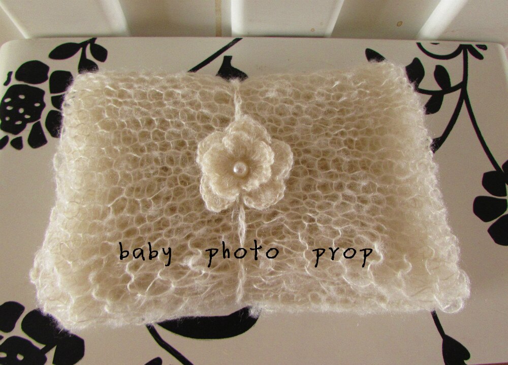 40 cm X 80 cm Handgemaakte Stretch Mohair Wrap Met Hoofdband Set Pasgeboren Wrap Met Haarband Set Baby Foto Prop