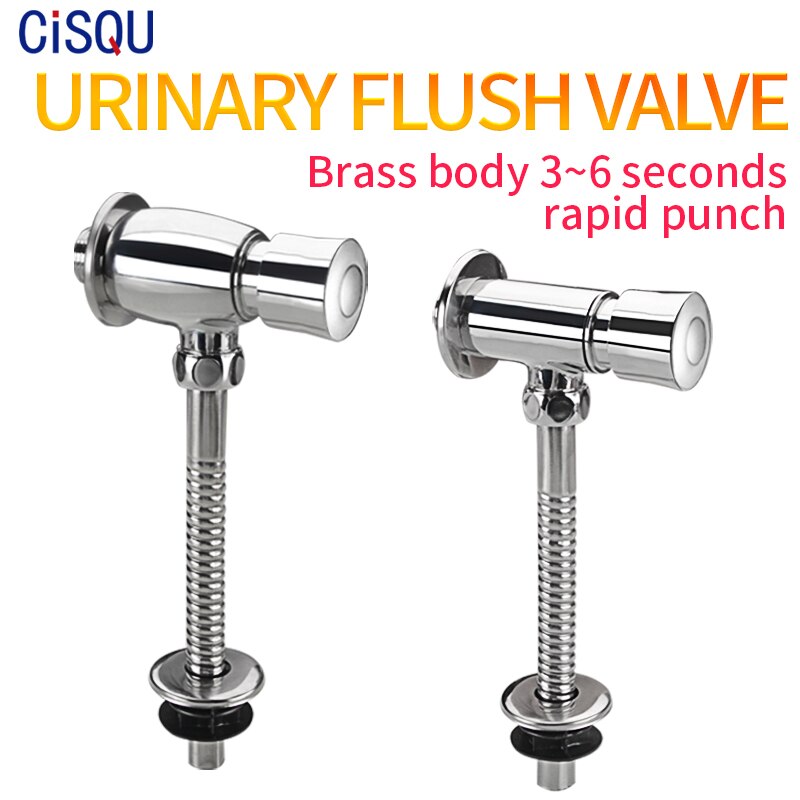 Copper Urinal Flush Valve, Hand-Push Urinal Flush Valve, Toilet Urinal Switch, Delay Valve