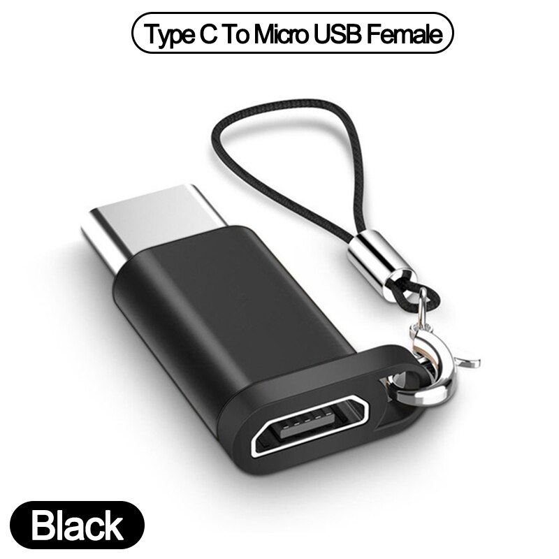 4 juegos de adaptador tipo C a USB 3,0 OTG para MacbookPro, Xiaomi, Huawei, Samsung, Cable de carga de teléfono tipo C a cable Micro usb: Type-C-Micro Black