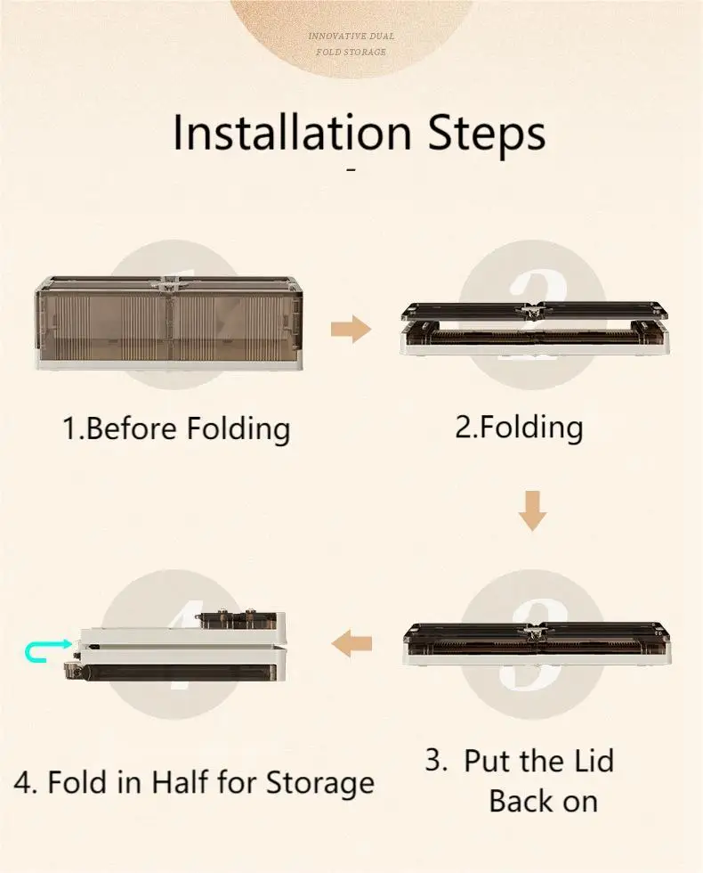 Opvouwbare Plastic Opbergdoos Met Wielen Onder Bed-Grote Capaciteit Slaapkamerkleding En Speelgoed Organizer