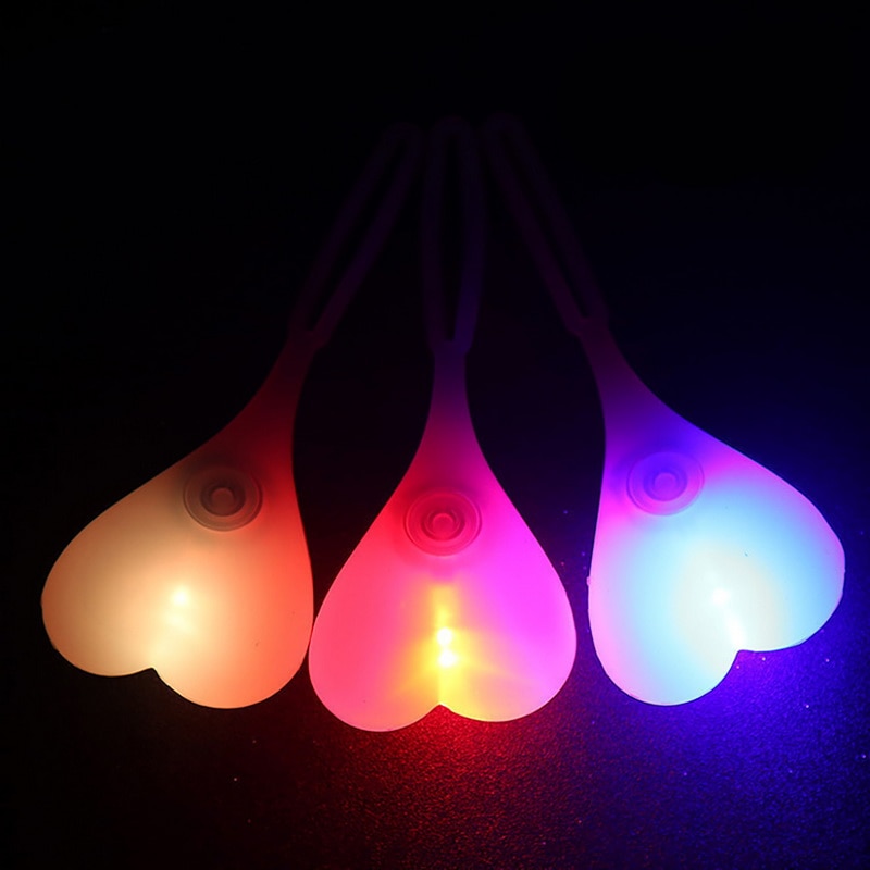 Waterproof Silicone Bike Heart Lamp Night Cycling Rear Seat Back Lights Bike Tail Lights Safety Warning Ball Light Lamp