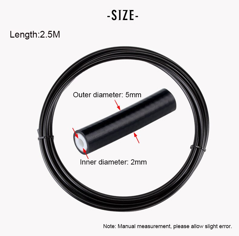 2.5M Mountain Bike Hydraulic Disc Brake Hose Oil Tube Pipe 5mm MTB Bicycle Brake Hosing Cable Set Kits BH59 / BH90 Connector