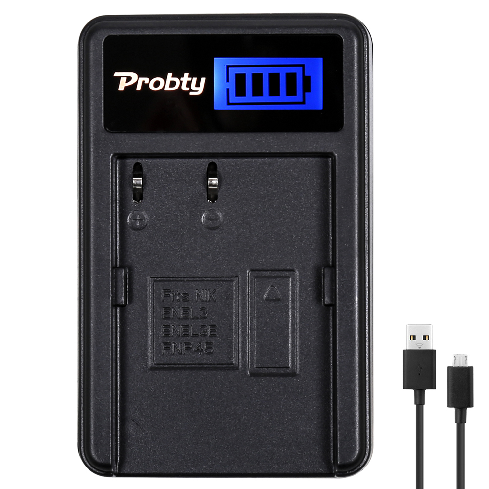 Probty-cargador de batería EN-EL3e ENEL3e EN EL3e, LCD, para Nikon D70S, D80, D90, D50, D300S, D300, D100, D200, D700