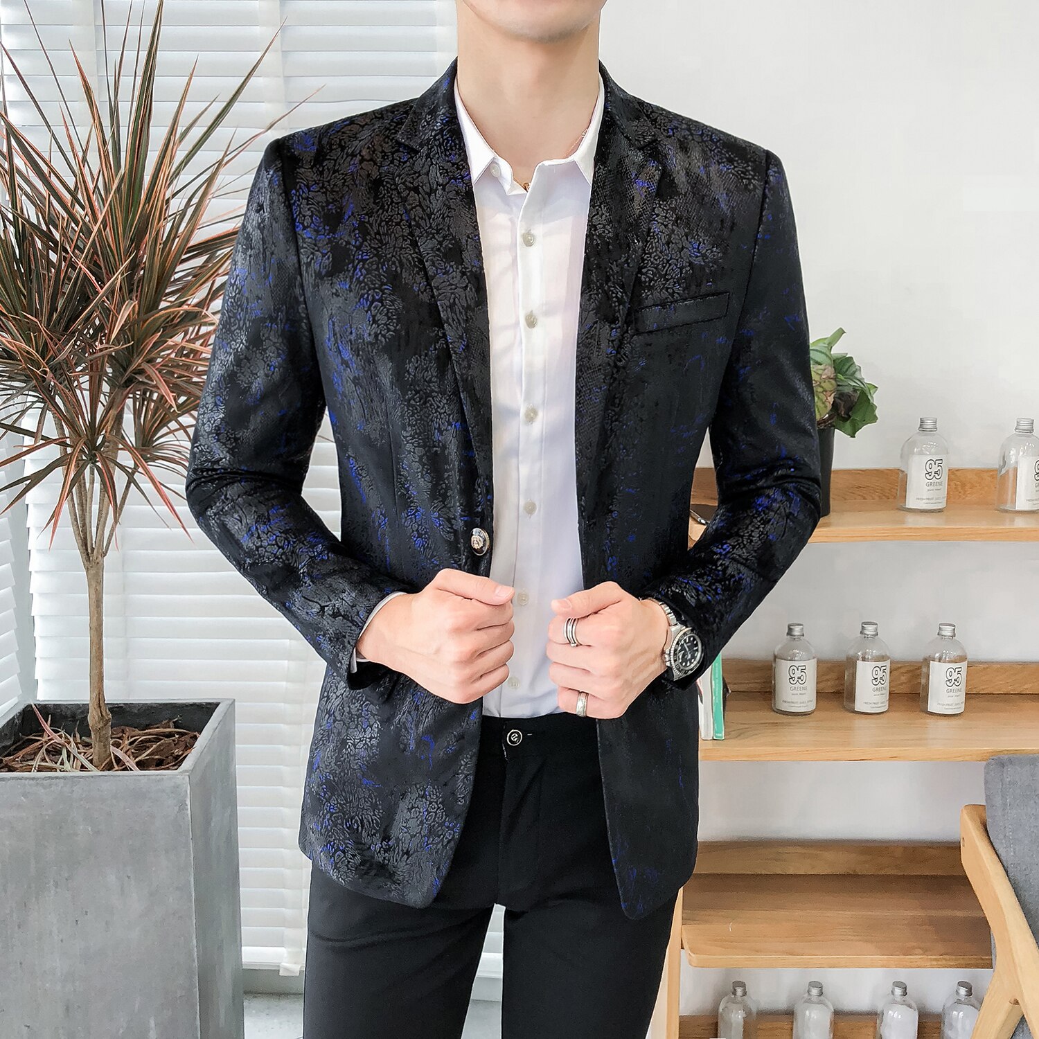 Hombres americana nueva de lujo de dibujo de solapa estilo americano y europeo vestido de de cóctel hombre traje de talla grande chaqueta
