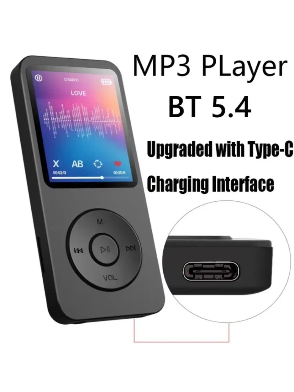 MP3 Player 1.8 in Screen HiFi Lossless Music Player Bluetooth-Compatible5.0 Sports MP3 Player Support FM Radio E-Book Recording
