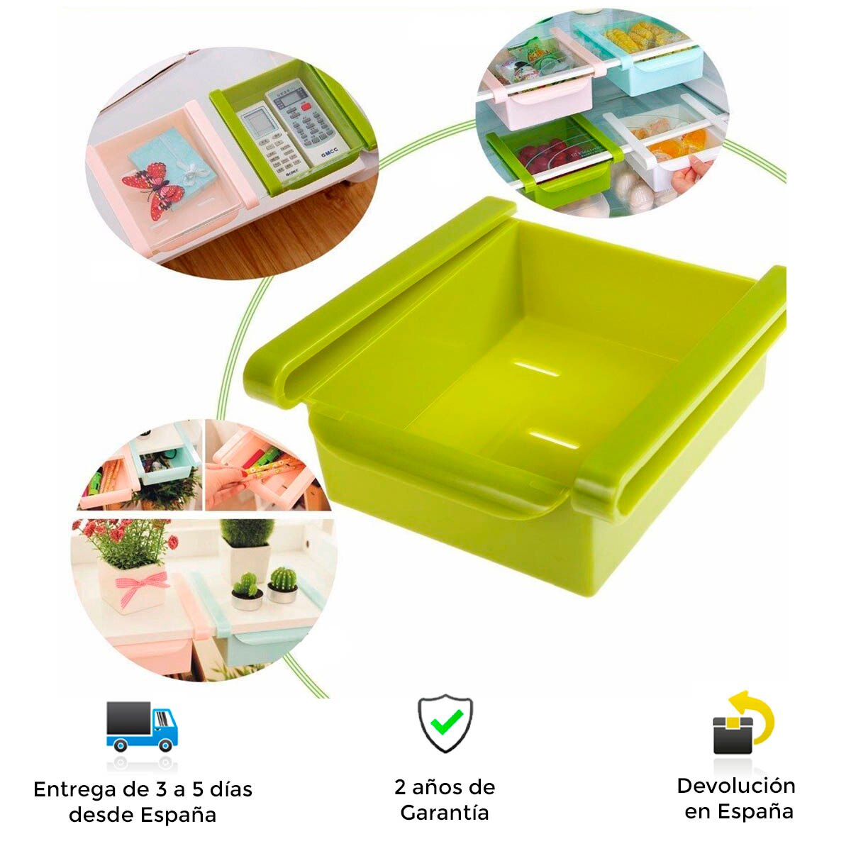 Pak Van 2 Organisatoren Koelkast Lade, Praktische, Tough, Slip, Kleuren, Bespaar Ruimte, koelkast Laden, Organizer, Koelkast Organizer