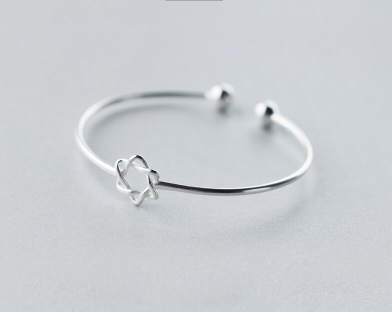 Jisensp Minimalist Hexagram Charm Bracelet Religious Jewelry David Star Bracelets Bangles for Women Female Jewelry