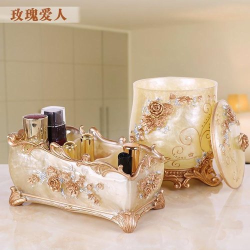 European desktop coffee table mini storage bin trash can small home storage tube garden round flower bucket garbage cans