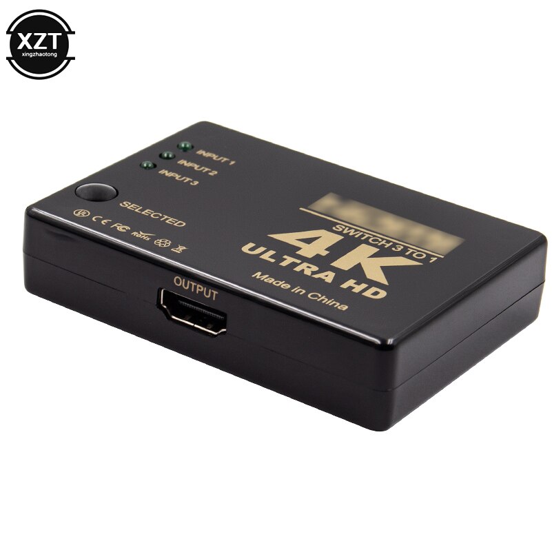 HDMI Switcher 4K HD1080P 3 Port HDMI Switch Selector Video Mini Splitter Voor HDTV DVD TV BOX