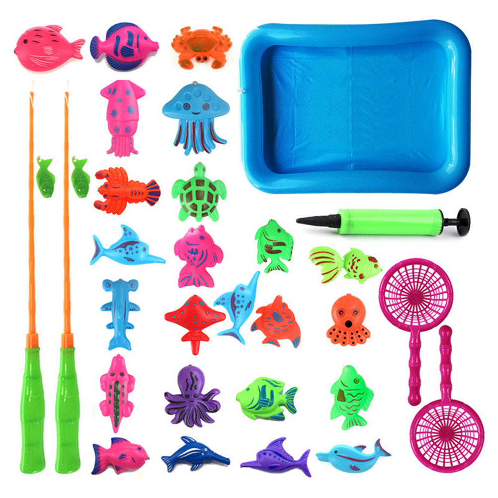 30Pcs Fishing Bath Toys Magnetic Fishing Floating Toys Bathtub Bathroom Pool Toys Learning Education Toys For Boys Girls #40: Default Title