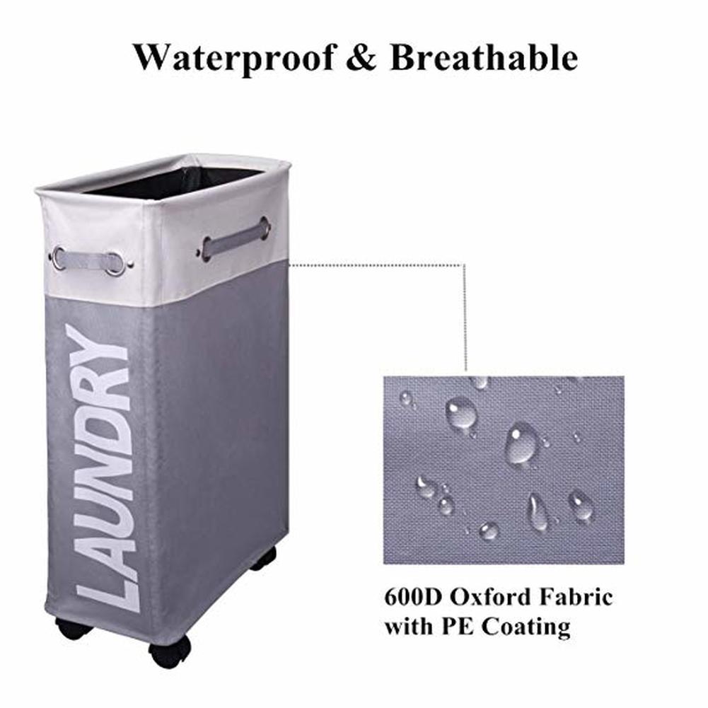 Rolling Corner Laundry Basket Slim Laundry Hamper with Mesh Cover Waterproof Clothes Toy Storage Bin Organizer hamper