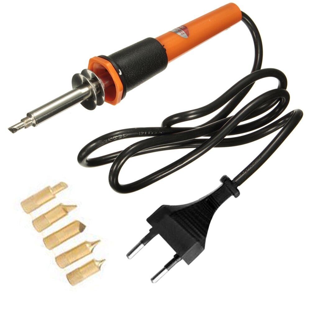 7 pçs queimador de lápis acessórios elétricos plugue da ue ferro de solda com pontas bronze velas couro queima caneta conjunto soldagem madeira