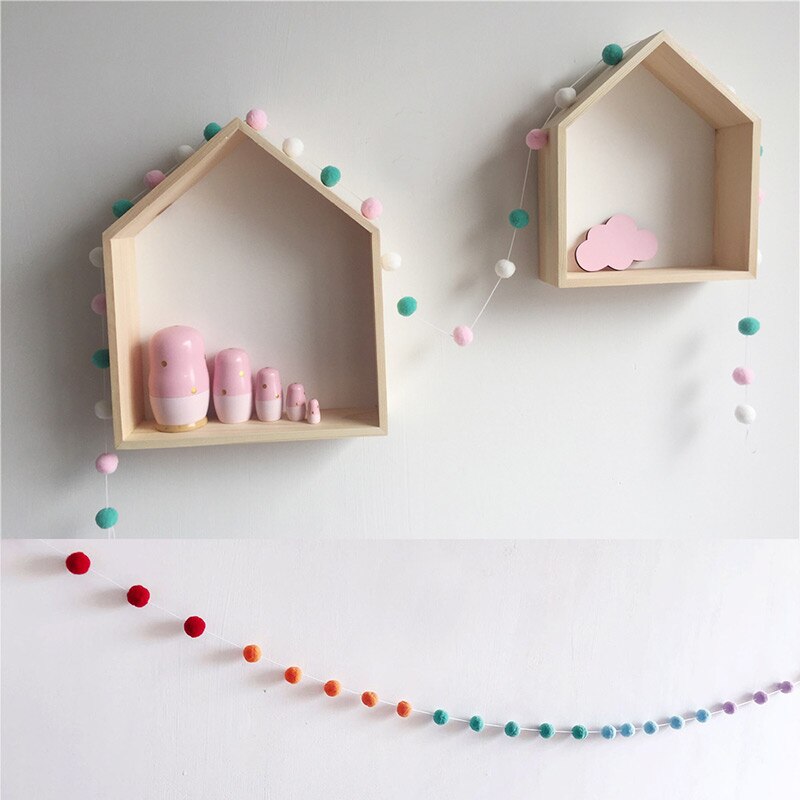 2.0M Handmade Macaron Colored Decoration With Balls Baby Kids Tent Room Decor Accessory Wall Hanging