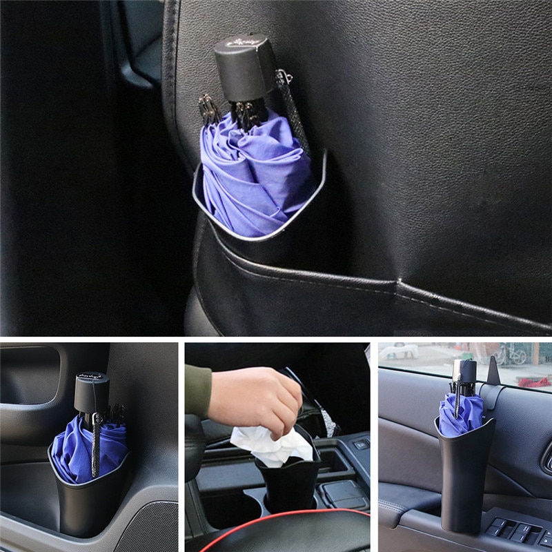 Til bil multifunktionel bilparaplyholder paraplyskovl foldbar paraplyovertræk kopholder multifunktion