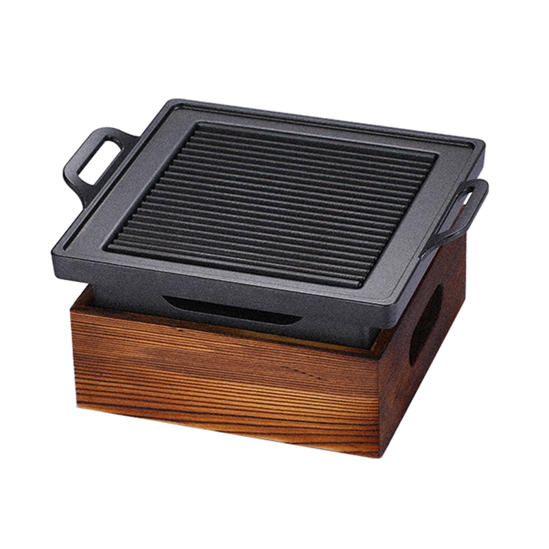 Rauchlosen Tragbaren BBQ Grill Koreanische Japanischen Grill Grill Holzkohle Grill Ofen Alkohol Herde Nicht-Stock Kochen Werkzeuge draussen: 18x18cm