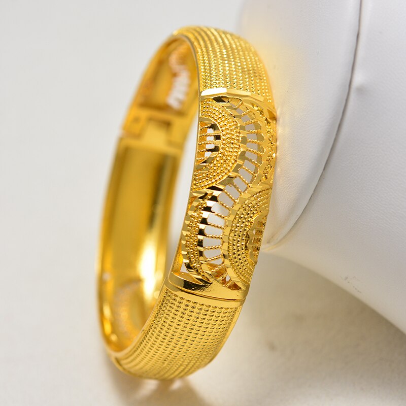 Luxury Gold Color Jewelry Bangles for Women Ethiopian Bracelets Middle East African Party wedding: 9