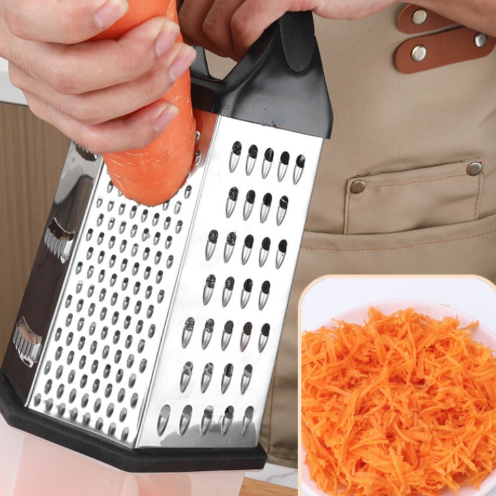 6 Sides Multifunctional Vegetable Grater Stainless Steel Labor-saving Vegetable Slicer with Storage Box Manual