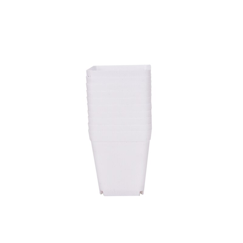 Jardinière plastique multicolore 10 pièces | Pot carré de plantes en plastique, Pot de fleur, de jardin, décor de maison: White