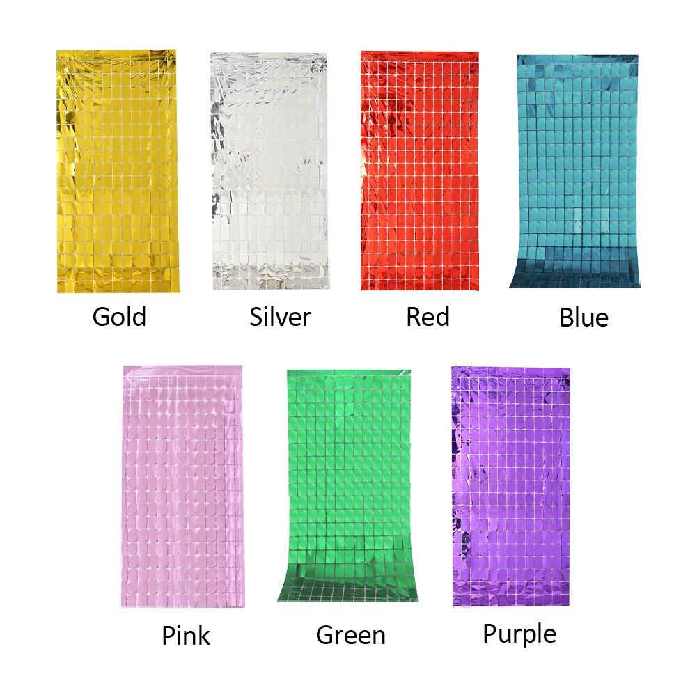 Photography Prop Streamer DIY Home Lightweight Foil Fringe Curtain Hanging Wedding Party Wall Decor Indoor Outdoor Square Sequin