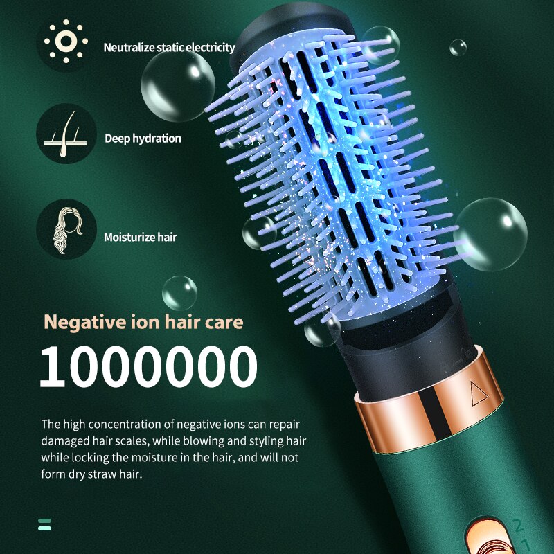 Cepillo secador de pelo 3 en 1, voluminizador, secador de aire , alisador de pelo iónico eléctrico, peine, rizador de pelo, Herramienta de Peinado