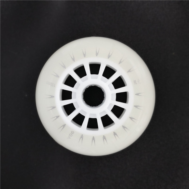 110mm led flashhjul til inline-skøjtehjul 90a 4 ledede perler kuglemagnetkerner skinner hvidt lys farve til cityrun ps